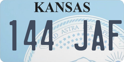 KS license plate 144JAF