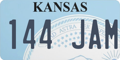 KS license plate 144JAM