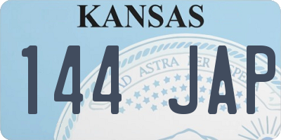 KS license plate 144JAP