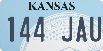 KS license plate 144JAU