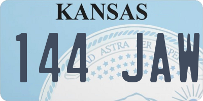 KS license plate 144JAW