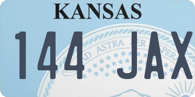 KS license plate 144JAX