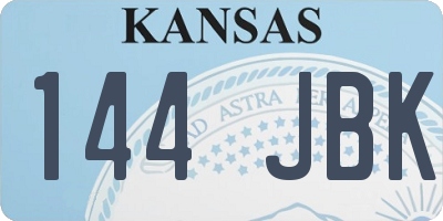 KS license plate 144JBK