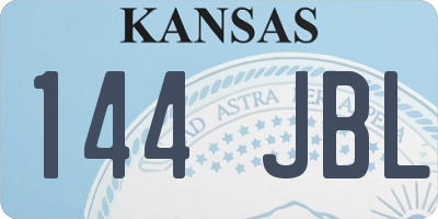 KS license plate 144JBL