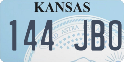 KS license plate 144JBO