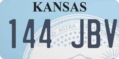 KS license plate 144JBV