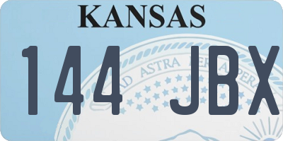 KS license plate 144JBX