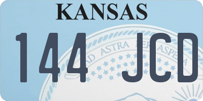 KS license plate 144JCD