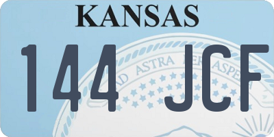 KS license plate 144JCF