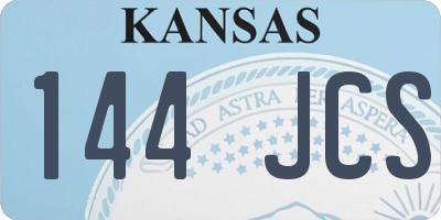 KS license plate 144JCS