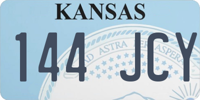 KS license plate 144JCY