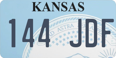 KS license plate 144JDF