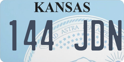 KS license plate 144JDN