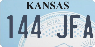 KS license plate 144JFA