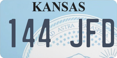 KS license plate 144JFD