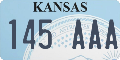 KS license plate 145AAA