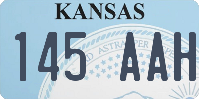 KS license plate 145AAH