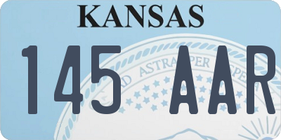 KS license plate 145AAR