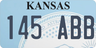 KS license plate 145ABB