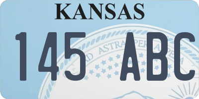 KS license plate 145ABC
