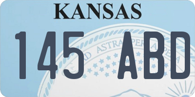 KS license plate 145ABD