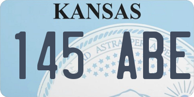 KS license plate 145ABE