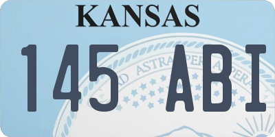 KS license plate 145ABI