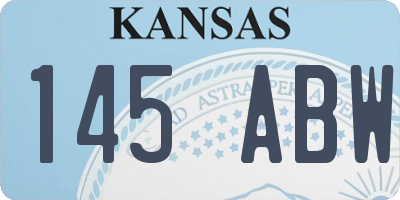 KS license plate 145ABW