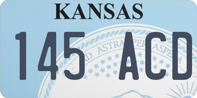 KS license plate 145ACD