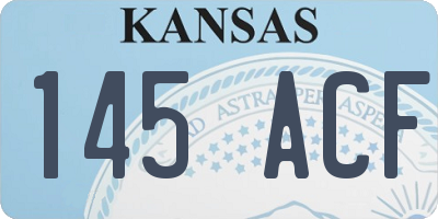KS license plate 145ACF