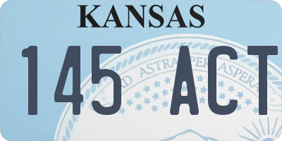 KS license plate 145ACT