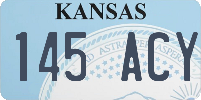 KS license plate 145ACY