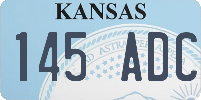 KS license plate 145ADC