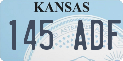 KS license plate 145ADF