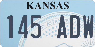 KS license plate 145ADW
