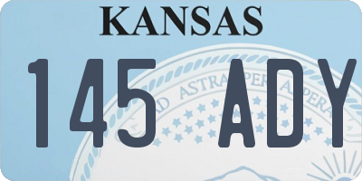 KS license plate 145ADY