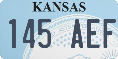 KS license plate 145AEF