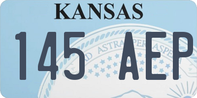 KS license plate 145AEP