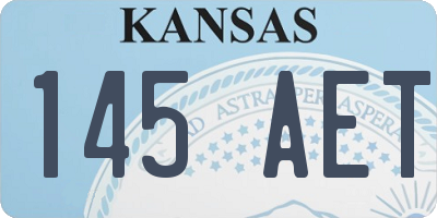 KS license plate 145AET