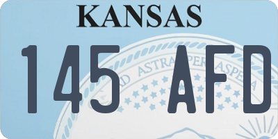 KS license plate 145AFD