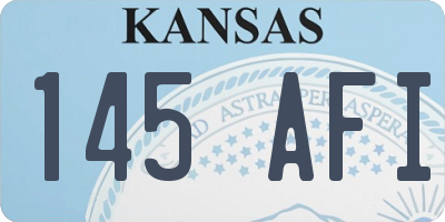 KS license plate 145AFI