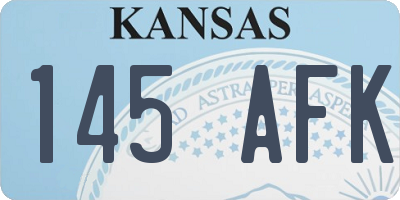 KS license plate 145AFK