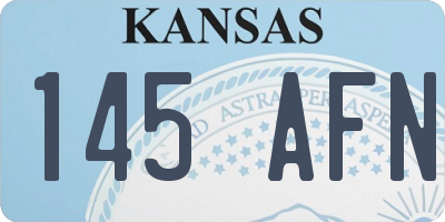 KS license plate 145AFN