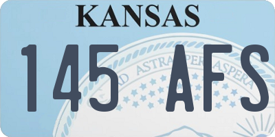 KS license plate 145AFS