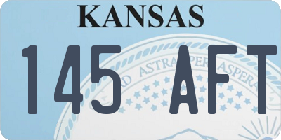 KS license plate 145AFT