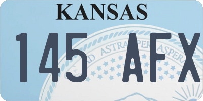 KS license plate 145AFX