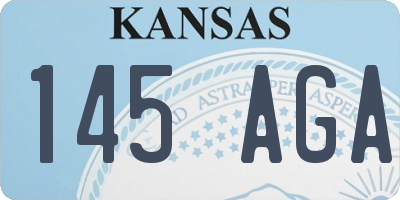 KS license plate 145AGA
