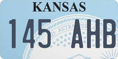 KS license plate 145AHB