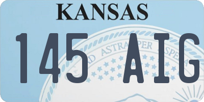 KS license plate 145AIG