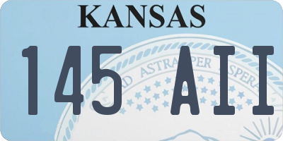 KS license plate 145AII